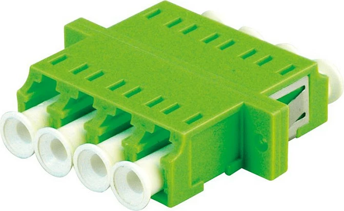 Adapter fibër optike ROLINE 21.17.0050, LC duplex, OM5 multimode, 4 konektorë, i gjelbër