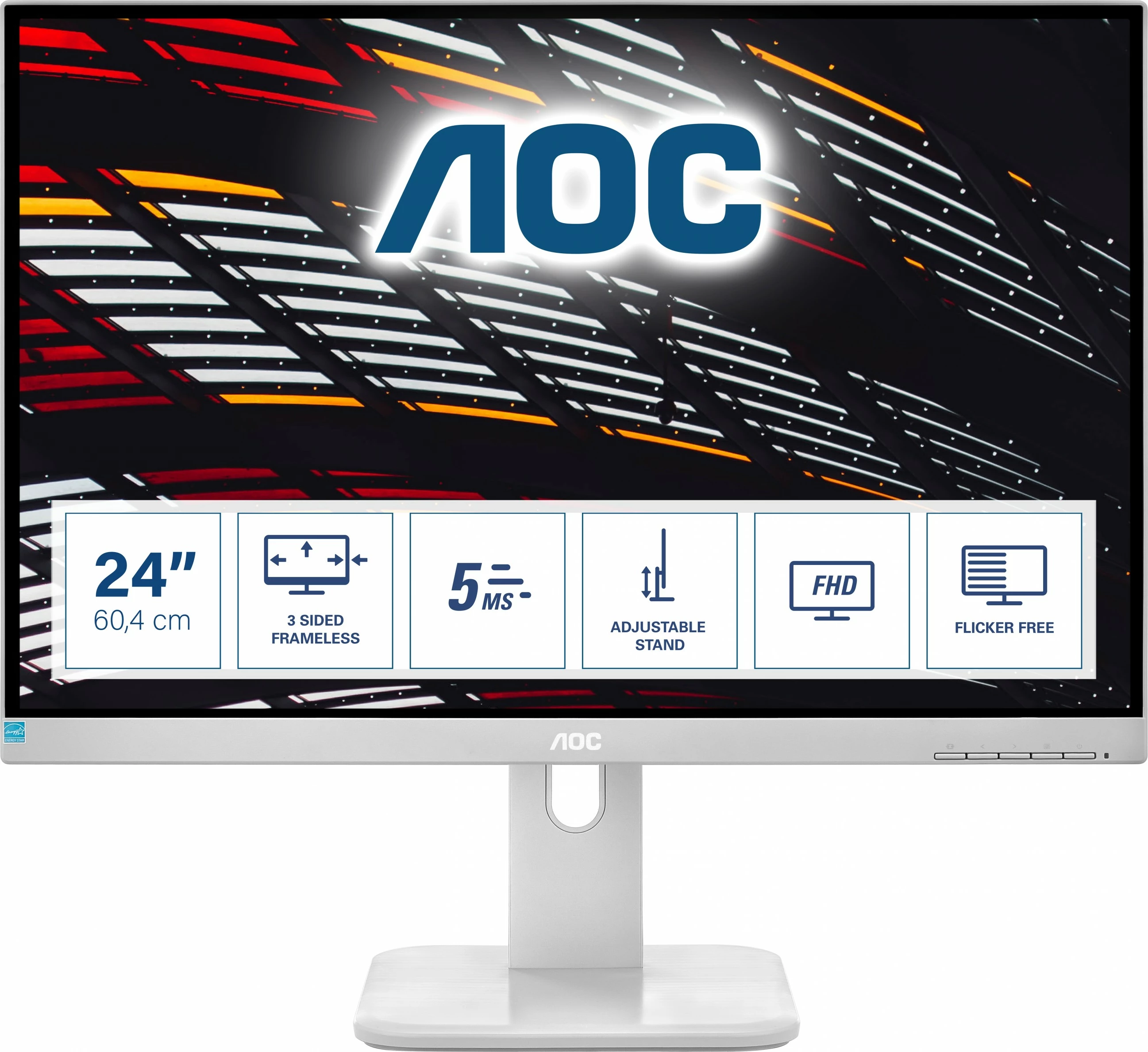 Monitor AOC 24P1/GR, 23.8", Full HD, LED, Gri