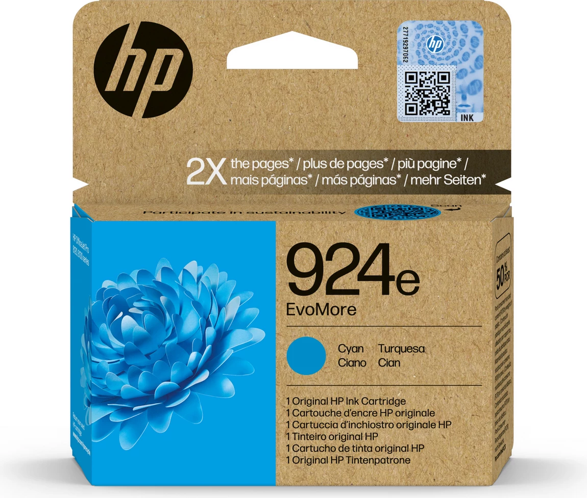 Kartucë boje, HP, 924e 4K0U7NE, XL 800 faqe, cian