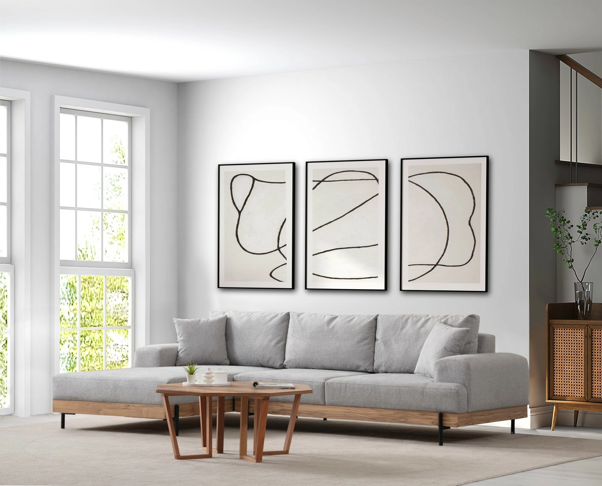 Këndare Atelier del Sofa, ngjyrë gri, kënd majtas, Eti Oak