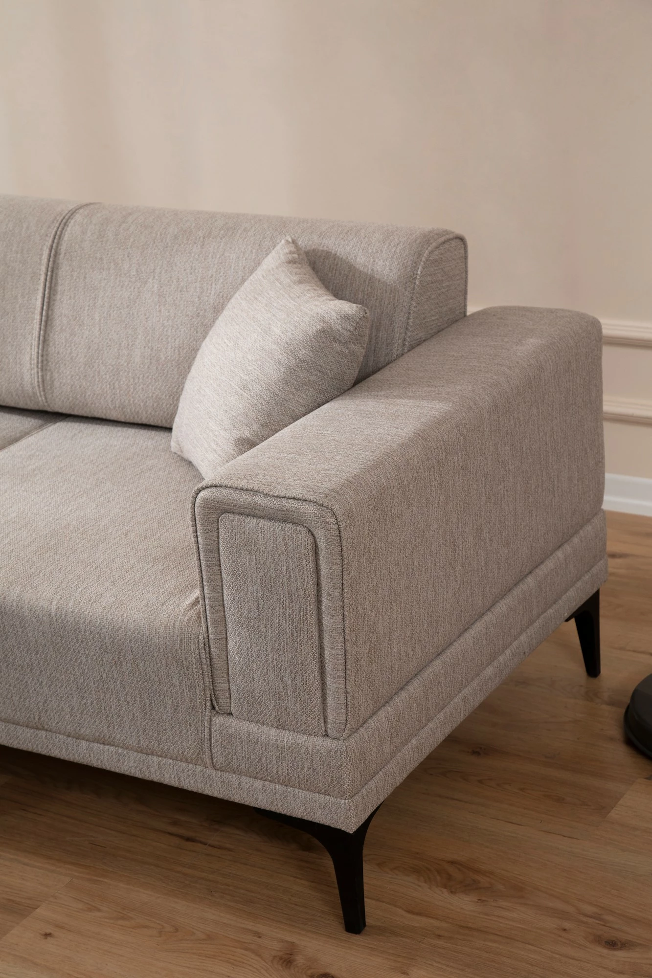 Kënd-sofë shtrat Atelier del Sofa, Horizon majtas, ngjyrë kafe e çelët