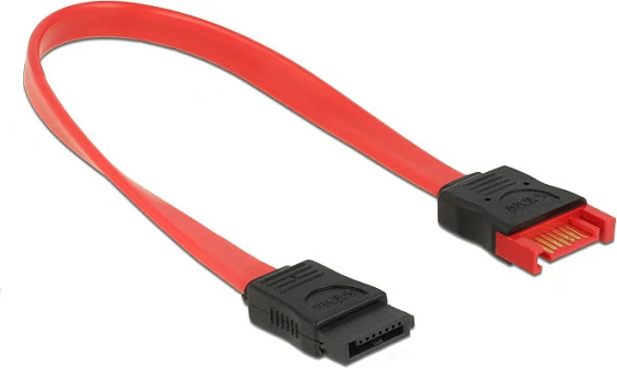 Kabllo SATA III DeLOCK 83952, 0.2 m, 6 Gbit/s, 7-pin Mashkull/Femër, kuqe/zezë