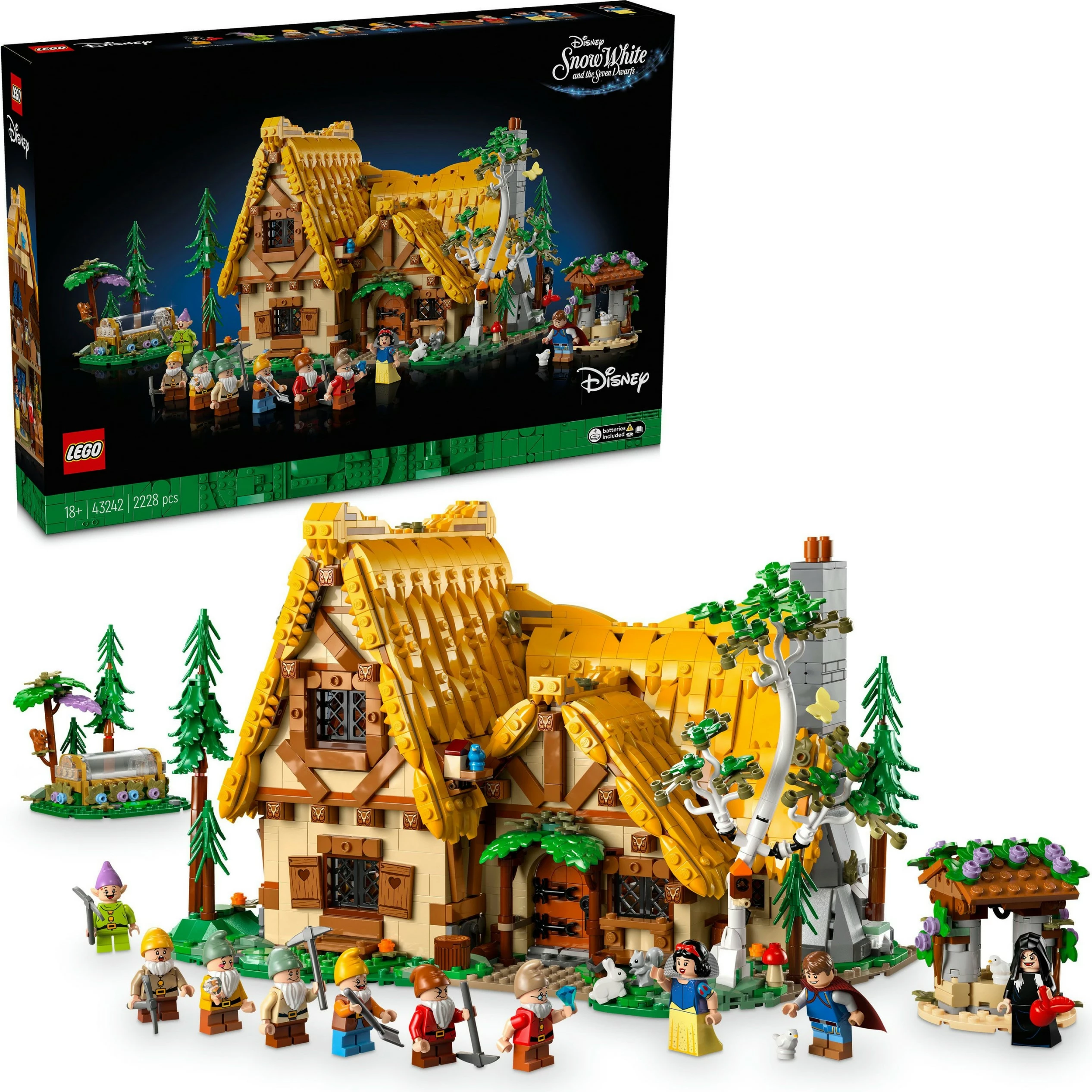 Set ndërtimi LEGO Disney Borëbardha dhe Shtatë Xhuxhat, 2228 pjesë, Multingjyrësh