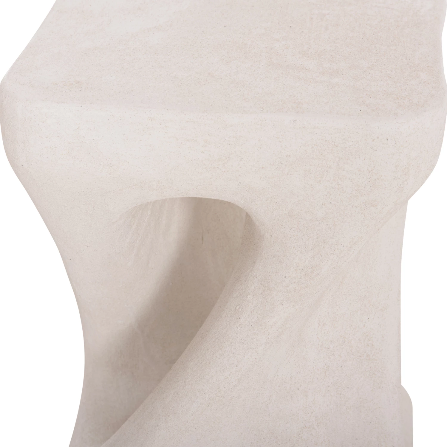 Stool katror SANTORINI, polirezine, ngjyrë off-white, 30x30x45cm