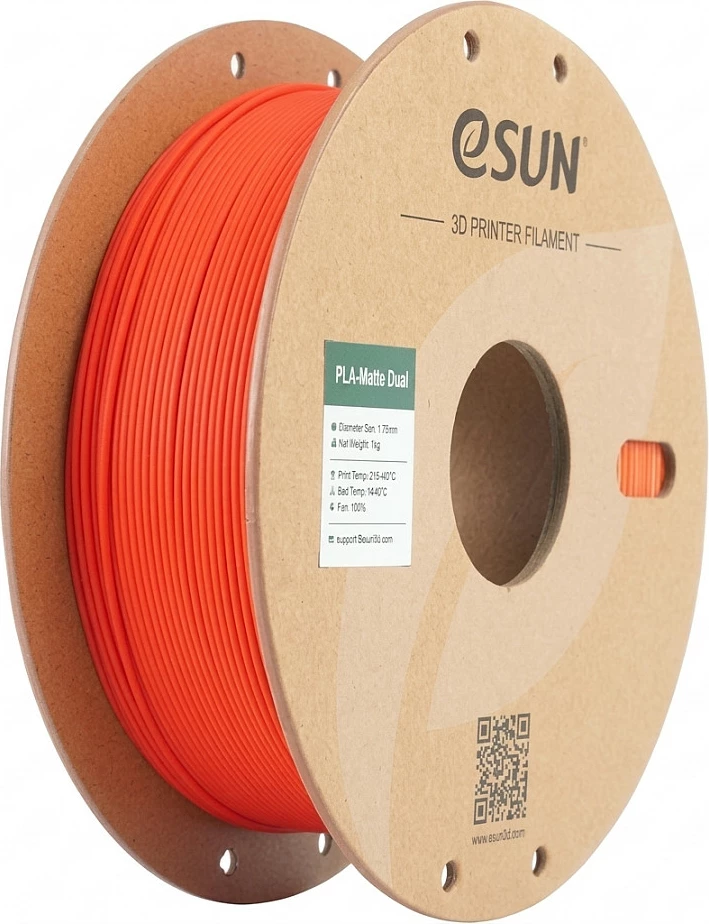 Filament PLA eSun PLA Matte Dual, 1.75mm, 1kg, kuq/verdhe
