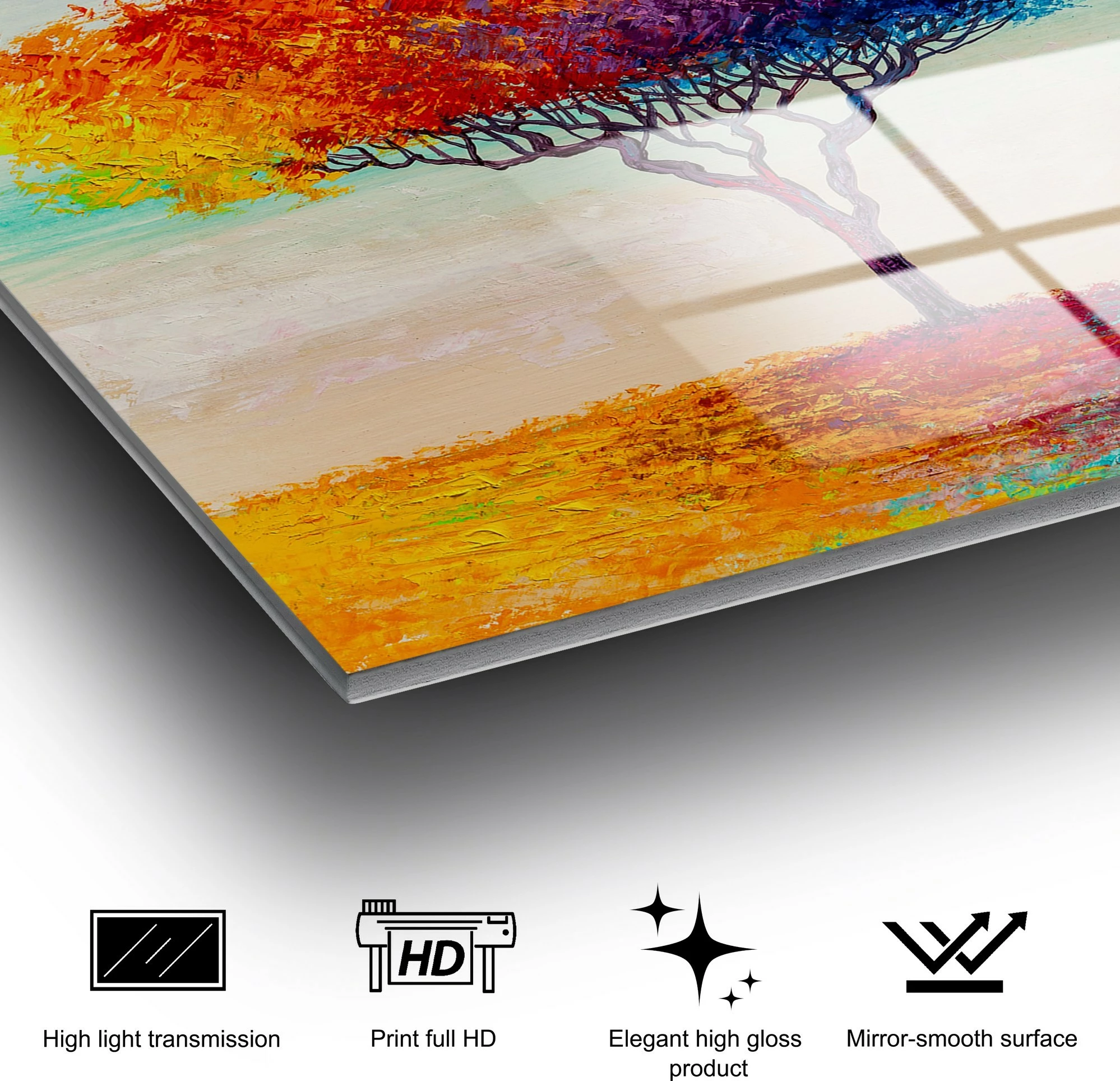 Pikturë dekorative prej xhami të temperuar, shumëngjyrëshe, Wallity UV-769, 70x100cm