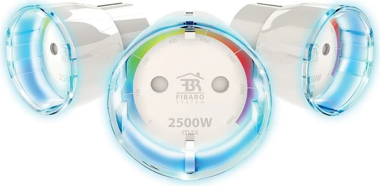 Priz smart F Schuko, FIBARO FGWPF-102, 2500W, matje energjie, LED unazor