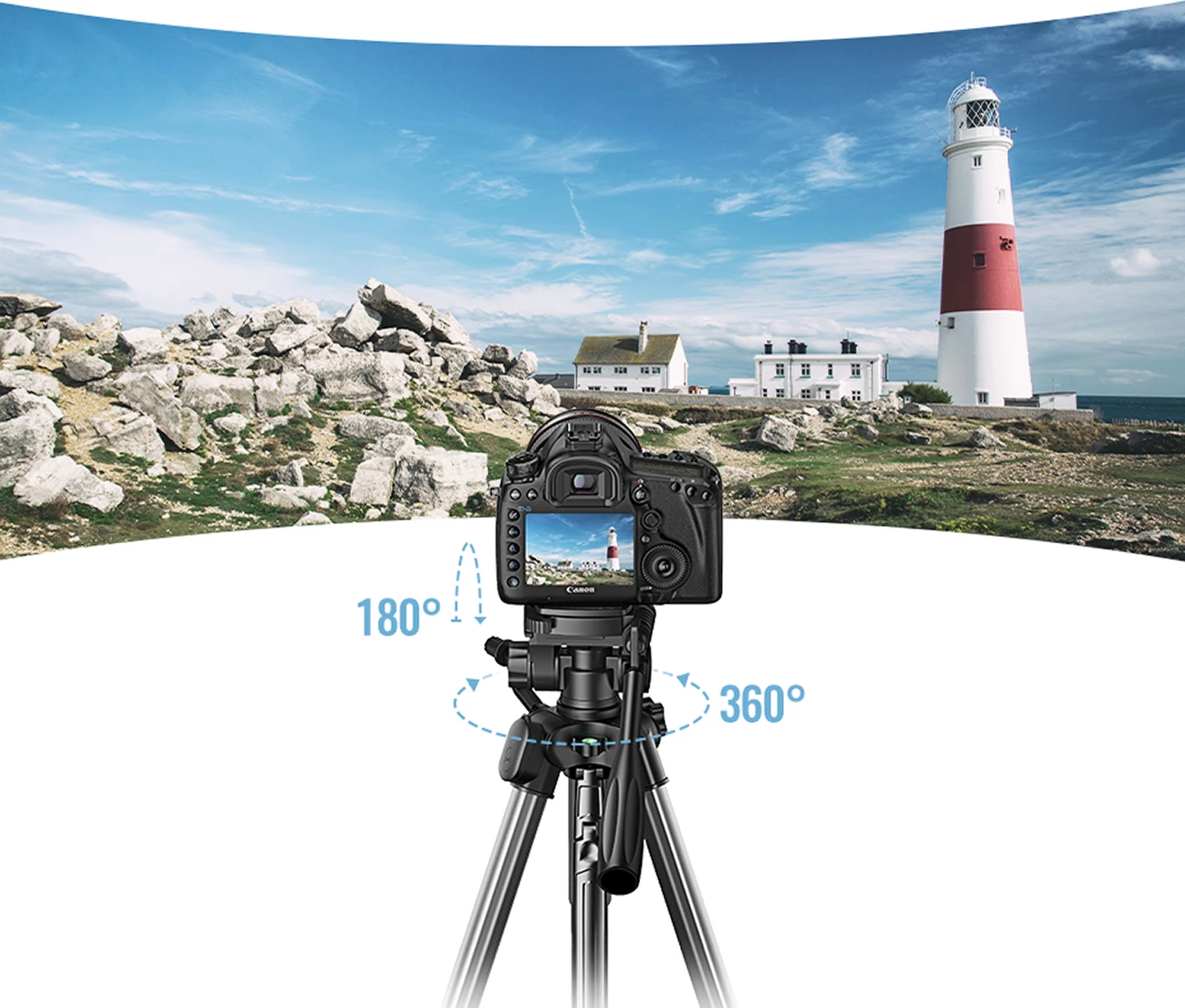Tripod profesional Ugreen LP661 për kamera e smartphone, 175 cm, i zi/gri
