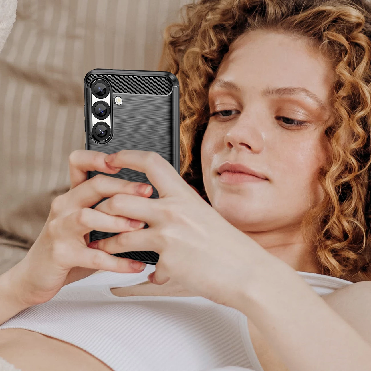 Mbështjellës Hurtel Carbon Case për Google Pixel 10 Pro, TPU, i zi