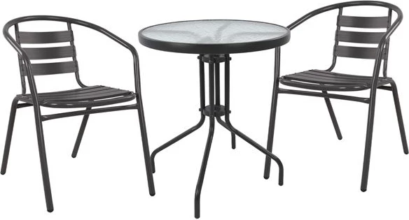 Set kopshti tavolinë Lima & karrige Laura FH10467, 3 pjesë, hiri