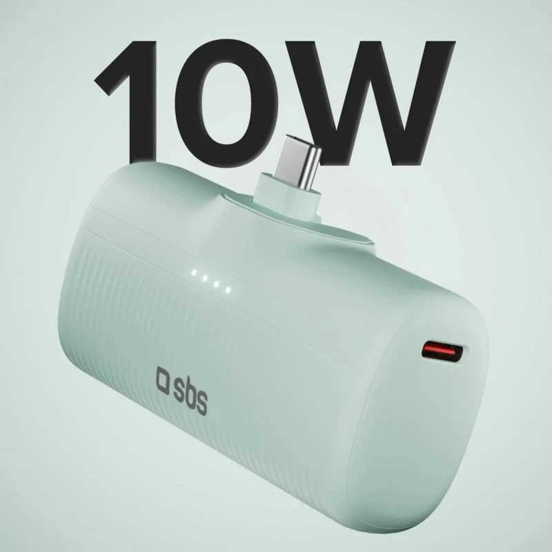 Powerbank SBS EcoPower 5000 mAh 10W, e gjelbër
