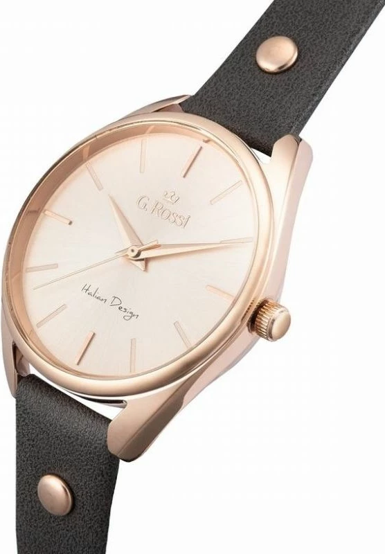 Orë dore për femra G.ROSSI, rozë gold me rrip gri