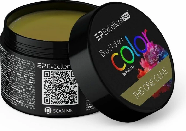 Xhel ndërtues për thonj për femra Excellent PRO Builder Color With Thixotropy Gel Building This One Olive, 15g
