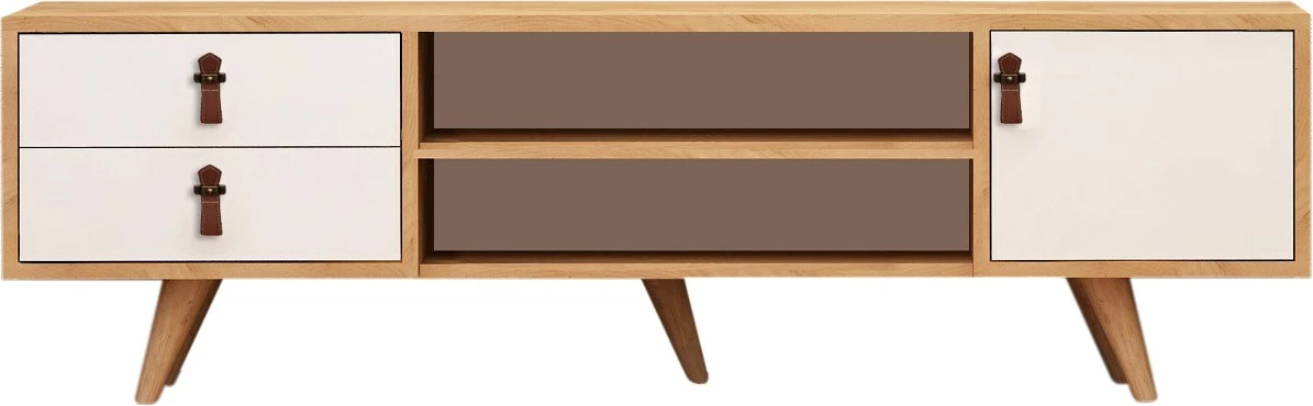 Komodë TV Hanah Home, Lara, ngjyrë lis dhe e bardhë, 120x53x40cm