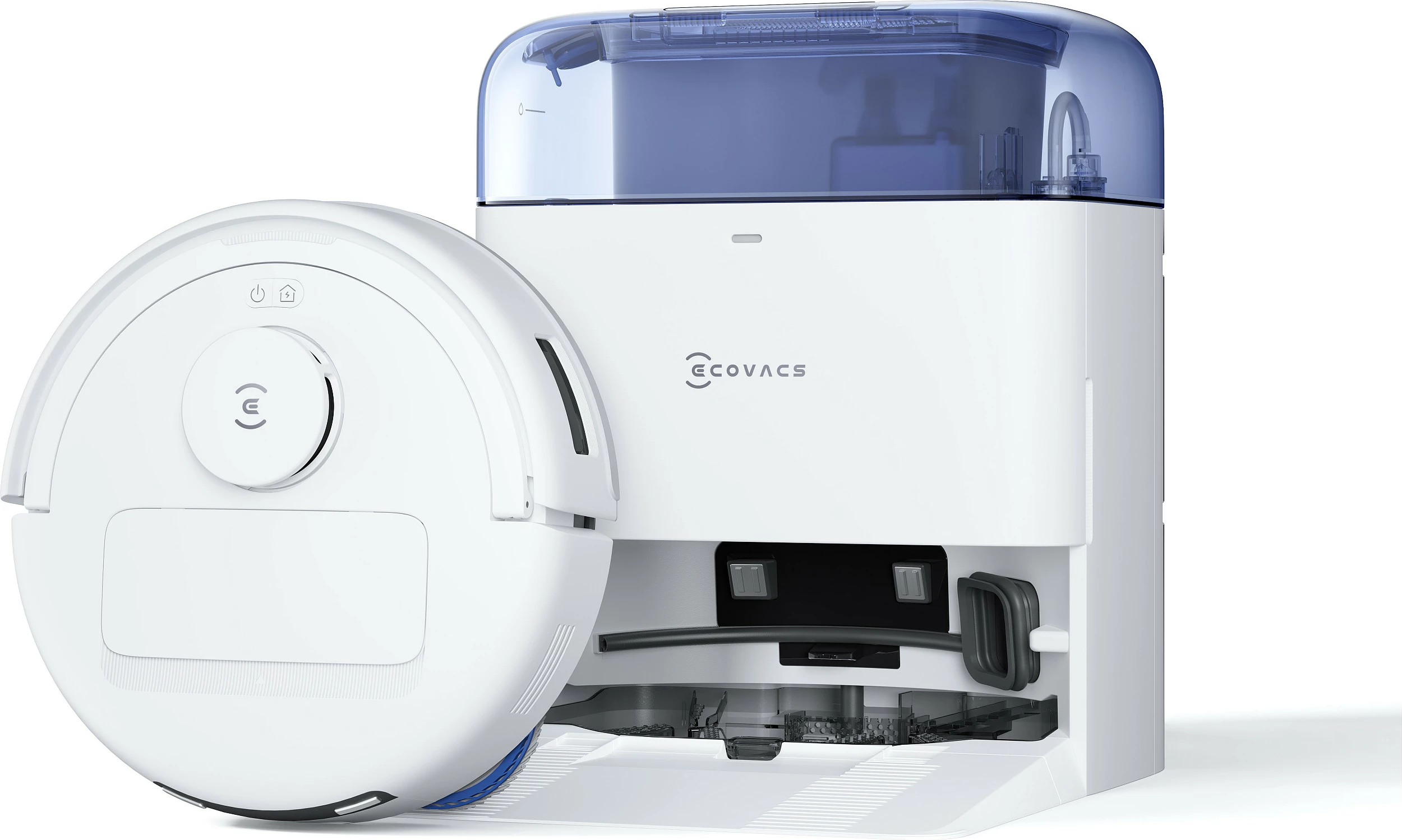 Robot fshesë ECOVACS DEEBOT MINI, LiDAR, mopim, stacion OMNI auto-empty, 3200mAh, Blu/Bardhë
