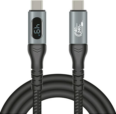 Kabllo USB-C DeLOCK USB4 40Gbps, 1m, PD 3.1 240W, 8K 60Hz, e zezë