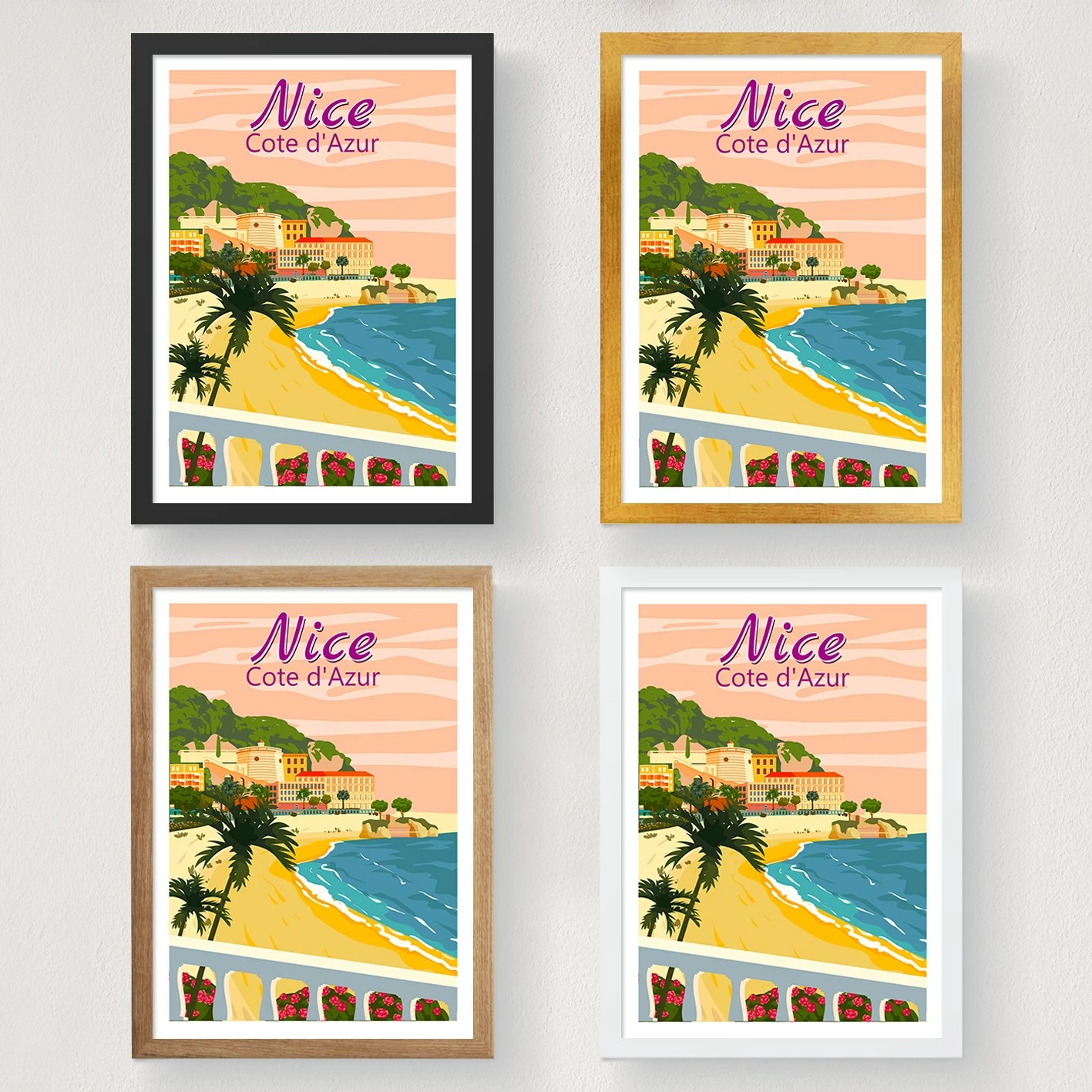 Poster A3, Nice Cote d'Azur - 1997, shumëngjyrësh