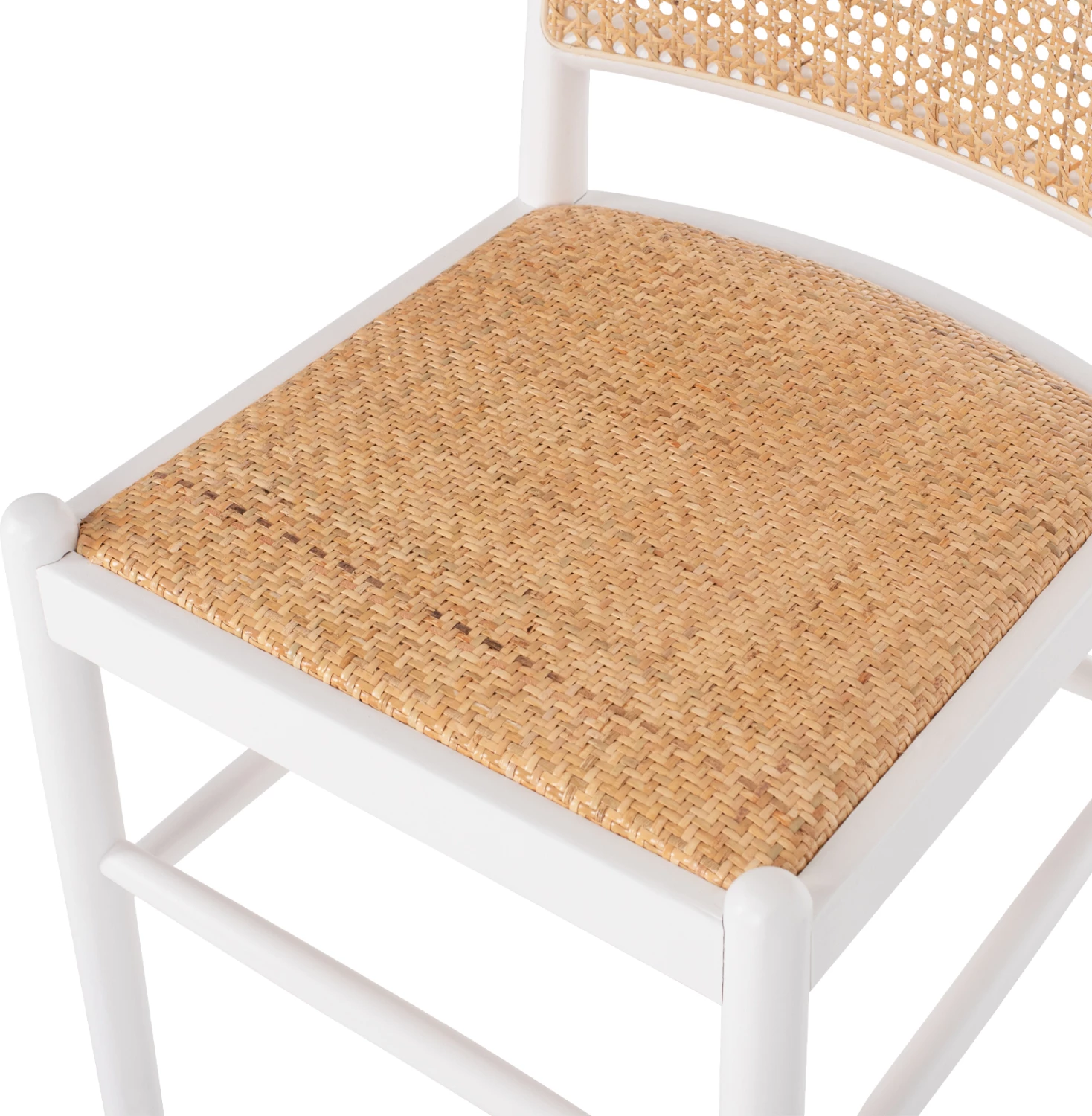 Karrige dru ahu, ngjyrë e bardhë-ratan bezhë, FH9407.03, 43x50x87H cm