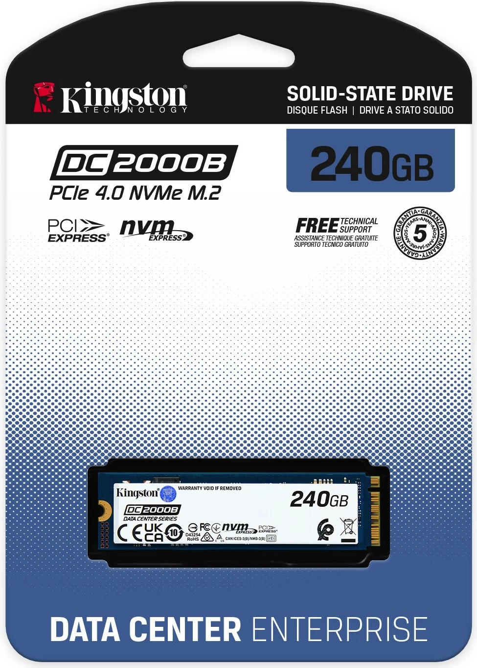 SSD Kingston DC2000B 240 GB PCIe 4.0 M.2, 4500 MB/s
