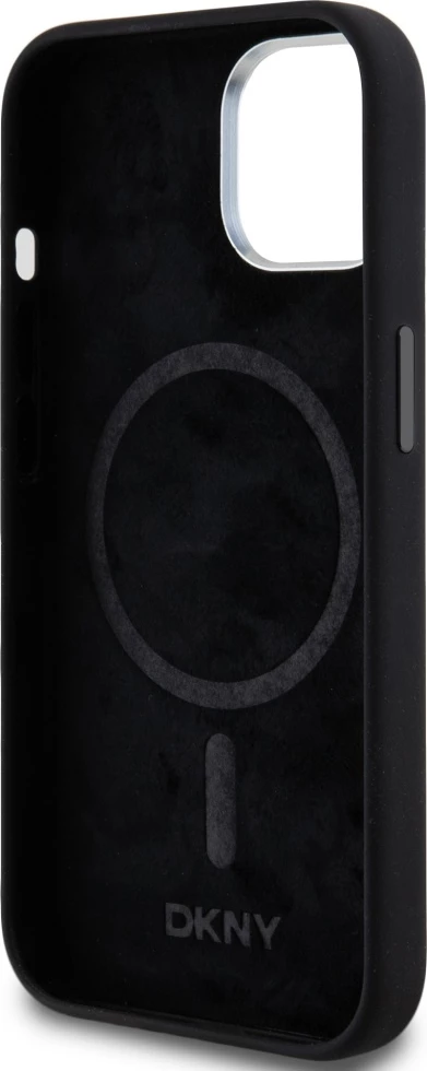 Mbështjellës DKNY Liquid Silicone MagSafe për iPhone 14/15/13, i zi