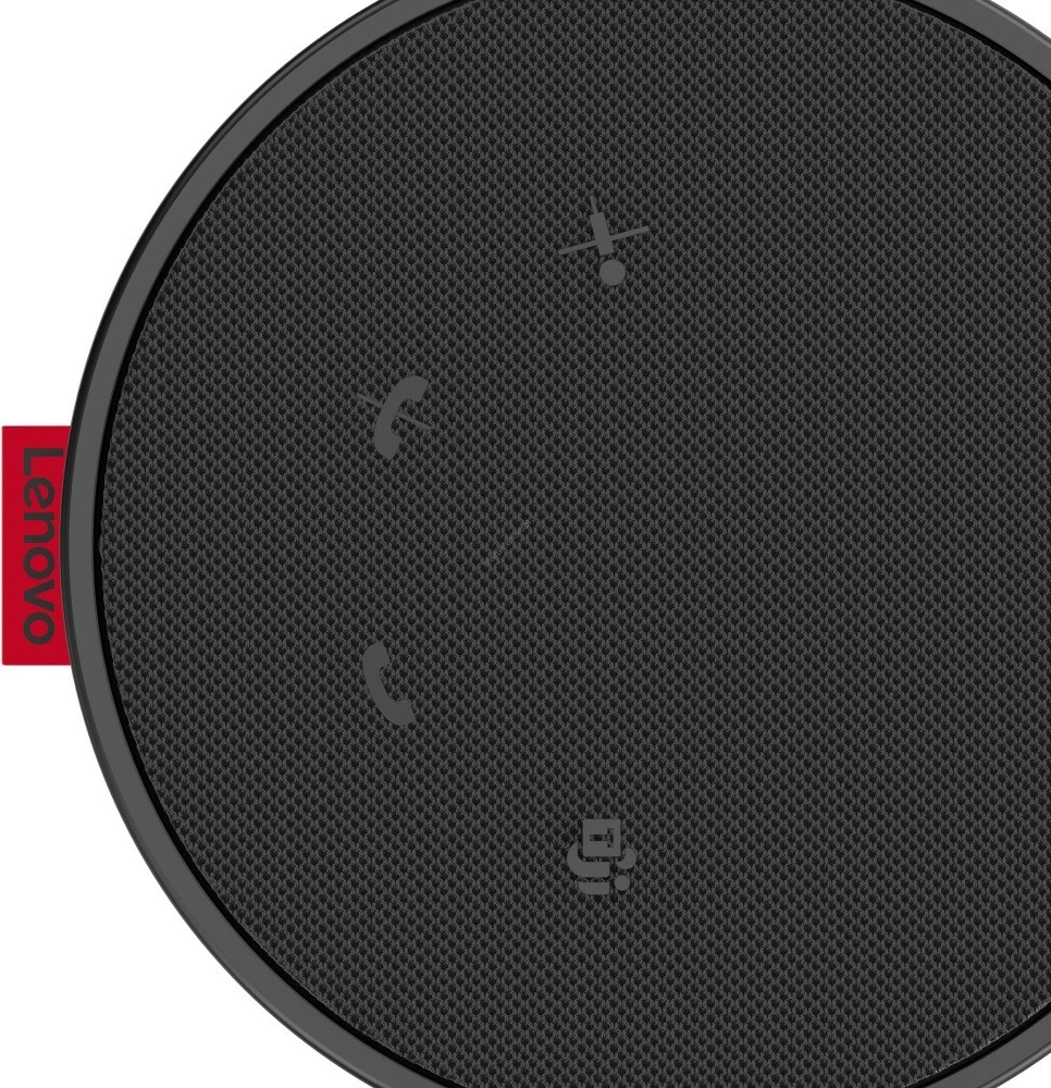 Altoparlant konferencash me kabëll, Lenovo Go 4XD1C82055, USB-C plug-and-play me adaptor USB-A, 2 mikrofona, Microsoft Teams Certified, Ø90 mm, 265 g, e zezë, me futerë