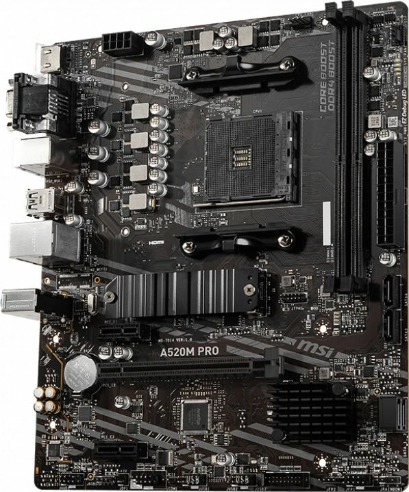 Pllakë amë MSI A520M PRO, mATX, 2xDDR4 deri 64GB