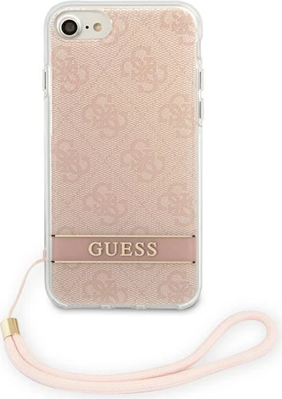 Mbështjellës Guess 4G Print Strap për iPhone SE 2022/SE 2020/7/8, rozë