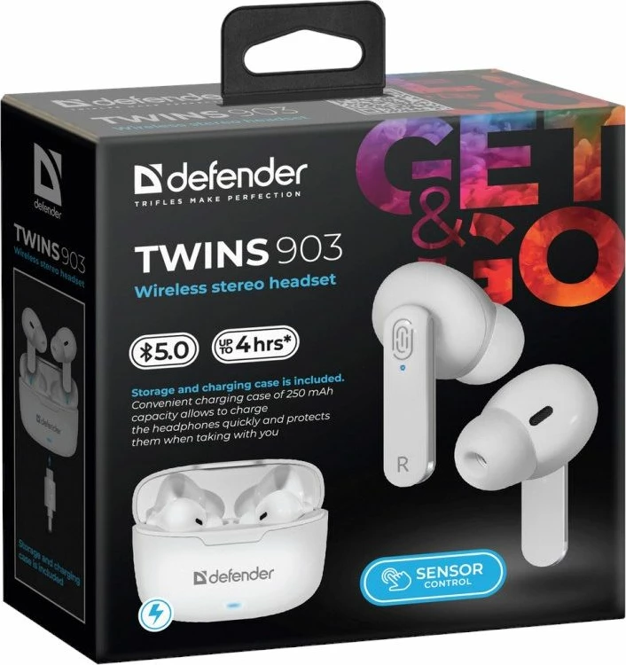 Kufje in-ear DEFENDER, të bardha