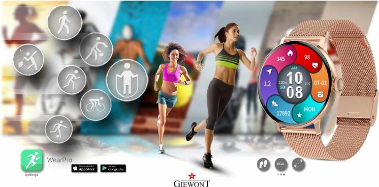 Smartwatch për femra Giewont, rozë