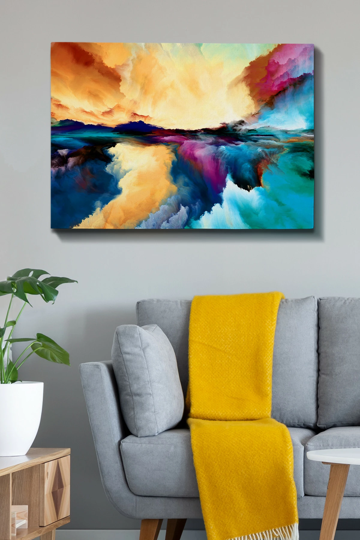 Pikturë dekorative në kanavacë, shumëngjyrëshe, 70x100cm