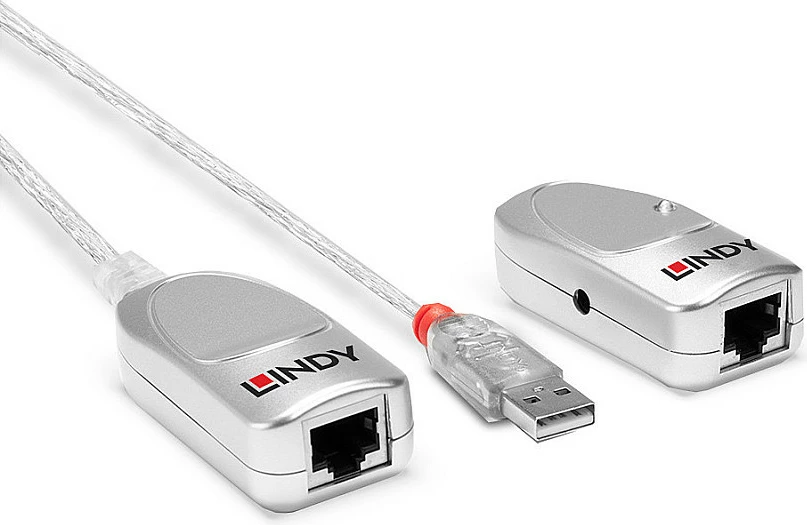 USB Extender Lindy 50m USB 1.1 Cat.6, DC, gri