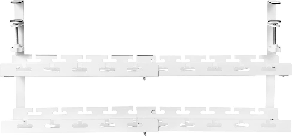 Organizues kabllosh nën tavolinë Maclean MC-102 W, 2 nivele, çelik, i bardhë