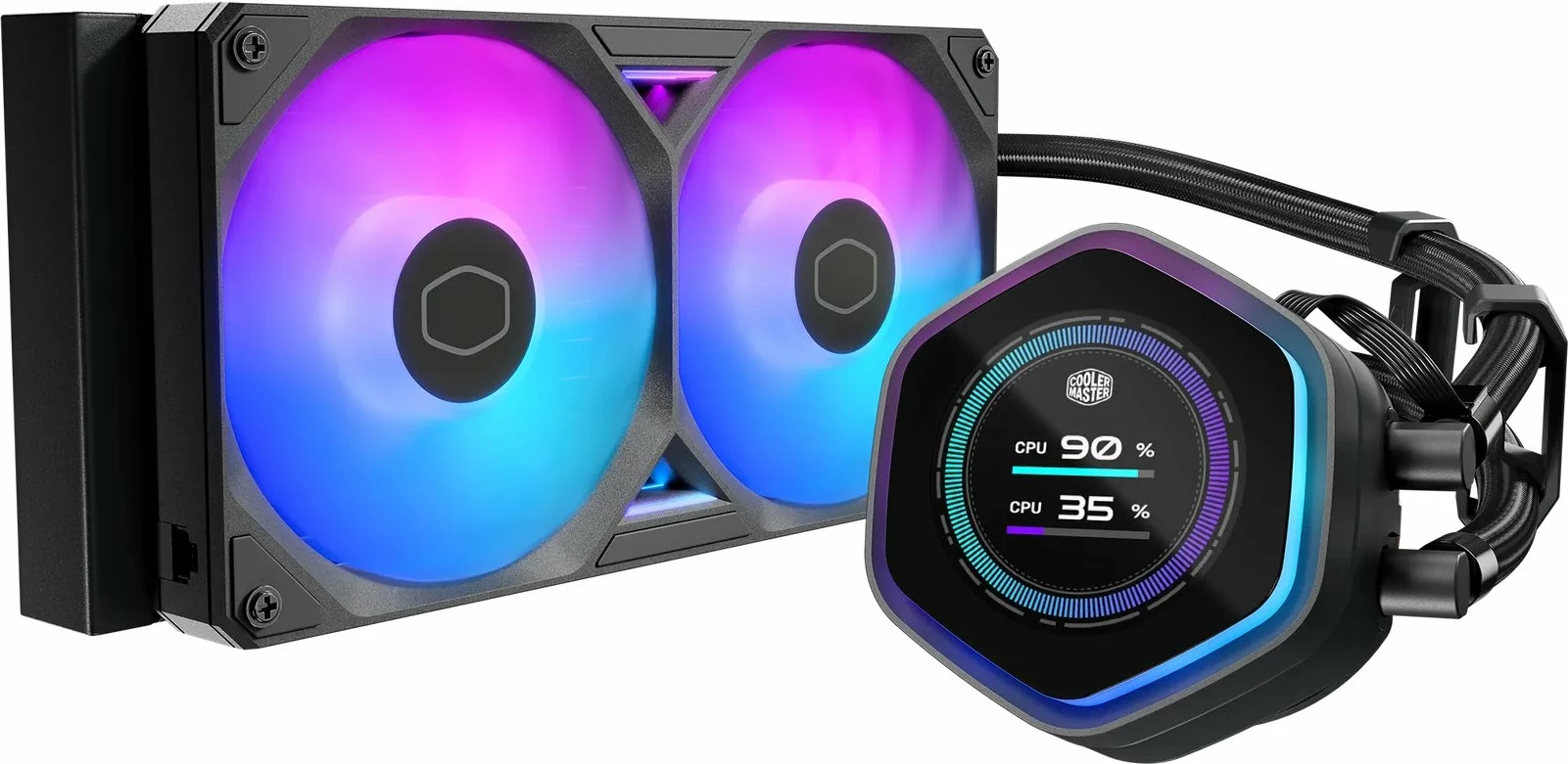 Ftohës me ujë AIO Cooler Master MasterLiquid Atmos II 240 LCD (MLX-D24M-A25SZ-L1), radiator 240mm, 2x120mm ARGB