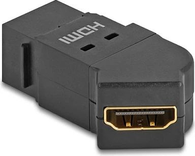 Adapter HDMI panel-mount DeLOCK, femër-femër, 45°, 8K 60Hz, i zi