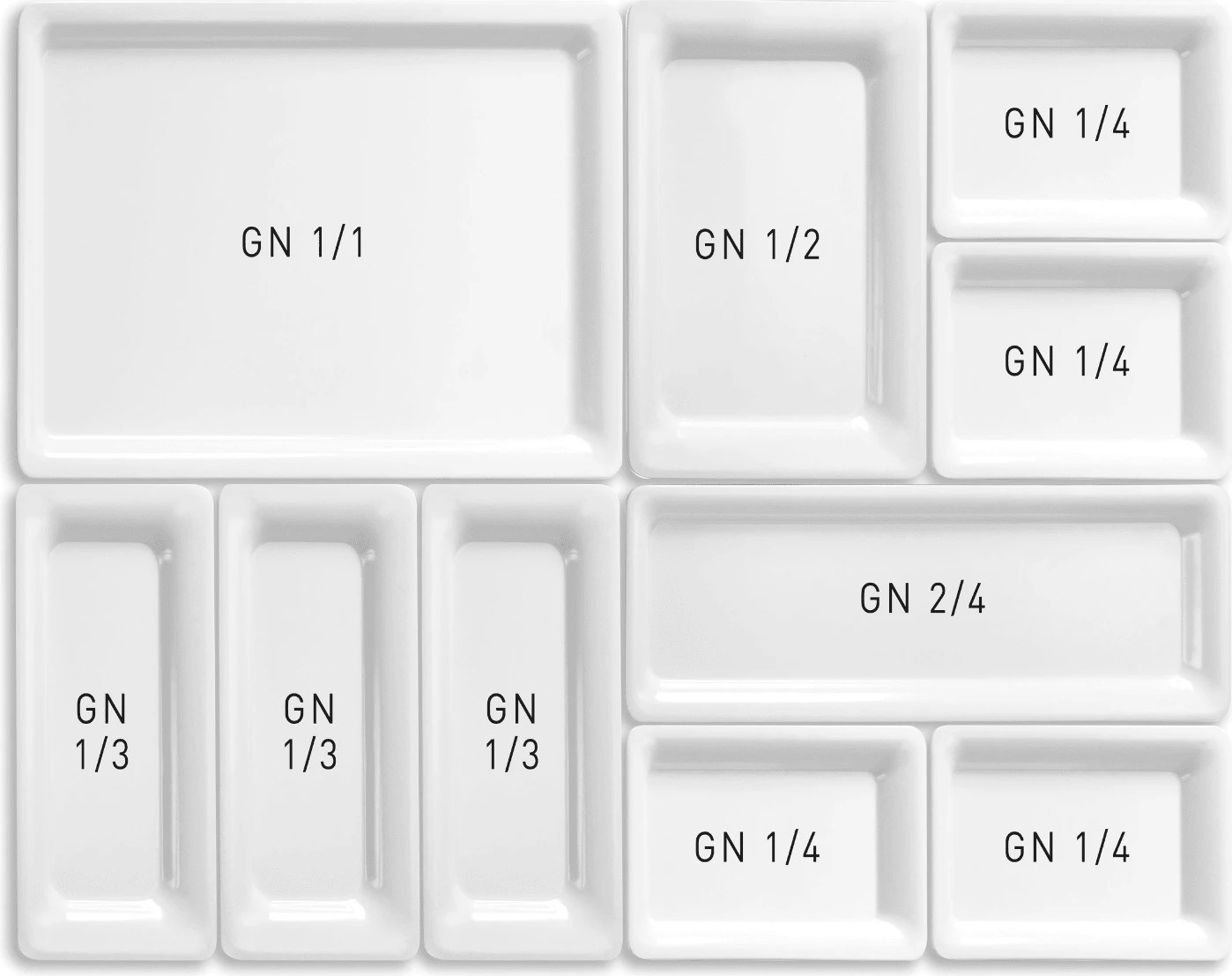 Tabaka GN 1/4, Fine Dine, melaminë, 265x162 mm, e bardhë