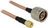 Kabllo koaksiale DeLOCK 88896 RG-142, 0.4 m, 50Ω, SMA, bezhë