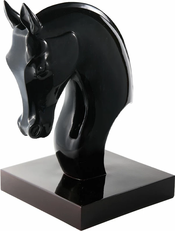 Dekor kuaj Gunner, polirezine, e zezë, 27x22x36cm