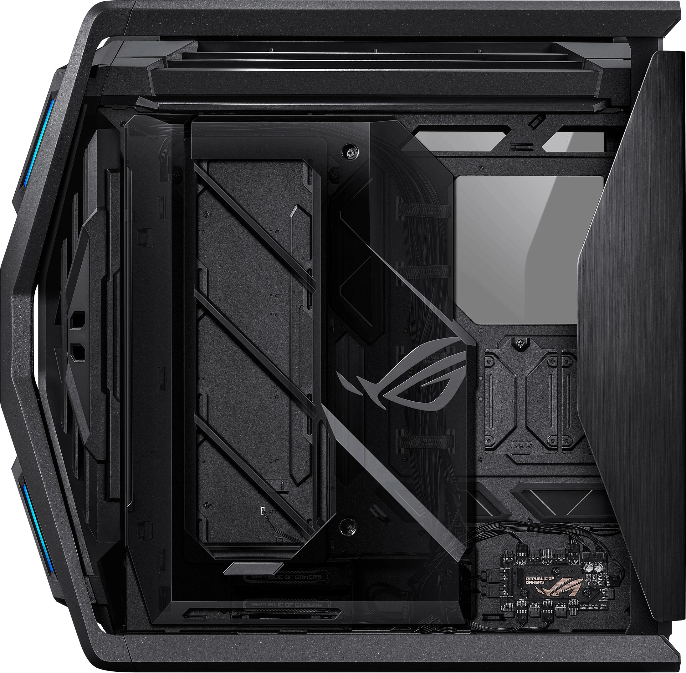 Kasë ASUS ROG Hyperion GR701 BTF Edition, Tower, RGB, xham i temperuar, e zezë/transparent