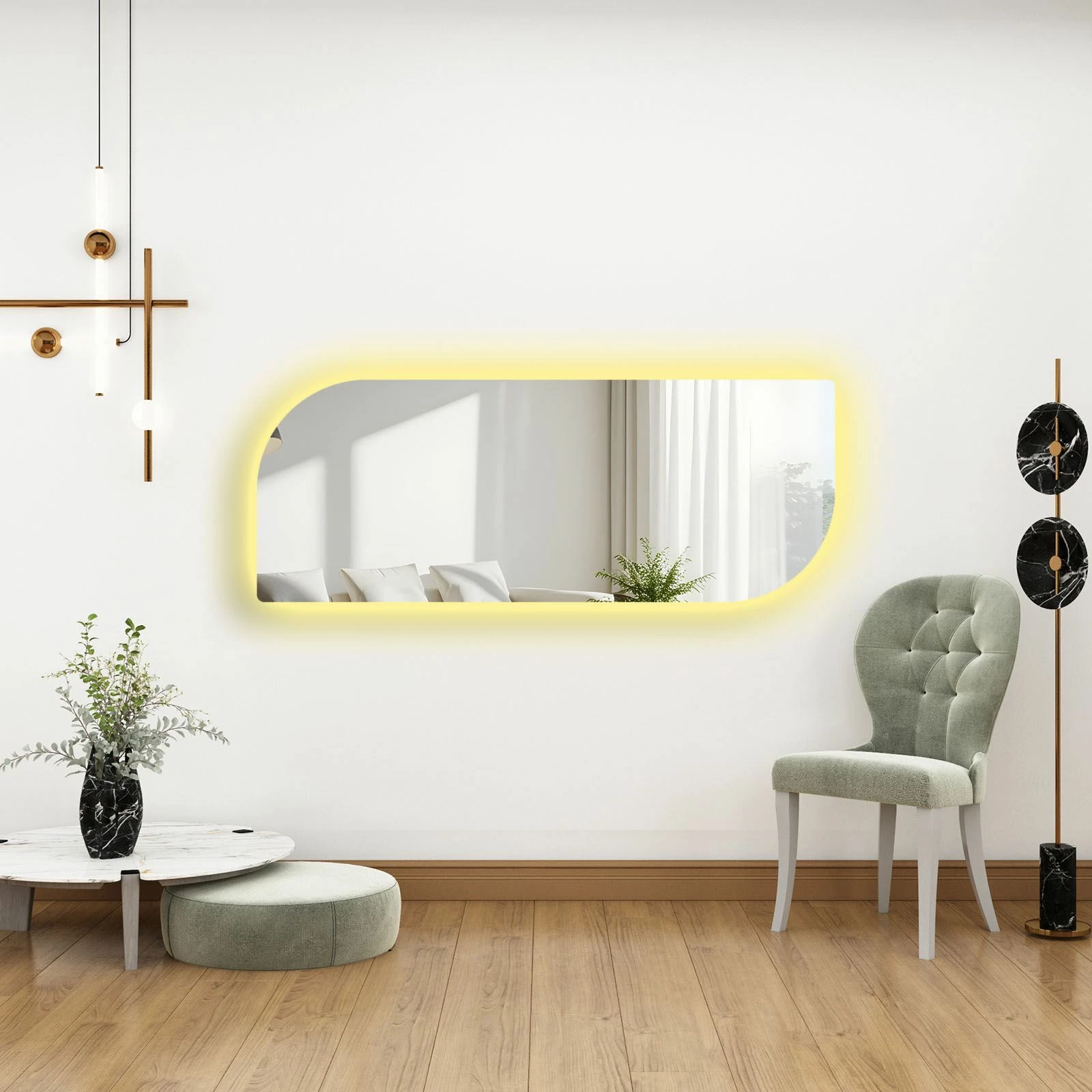 Pasqyrë me ndriçim LED, Skye Decor, 52135Ledayna-005