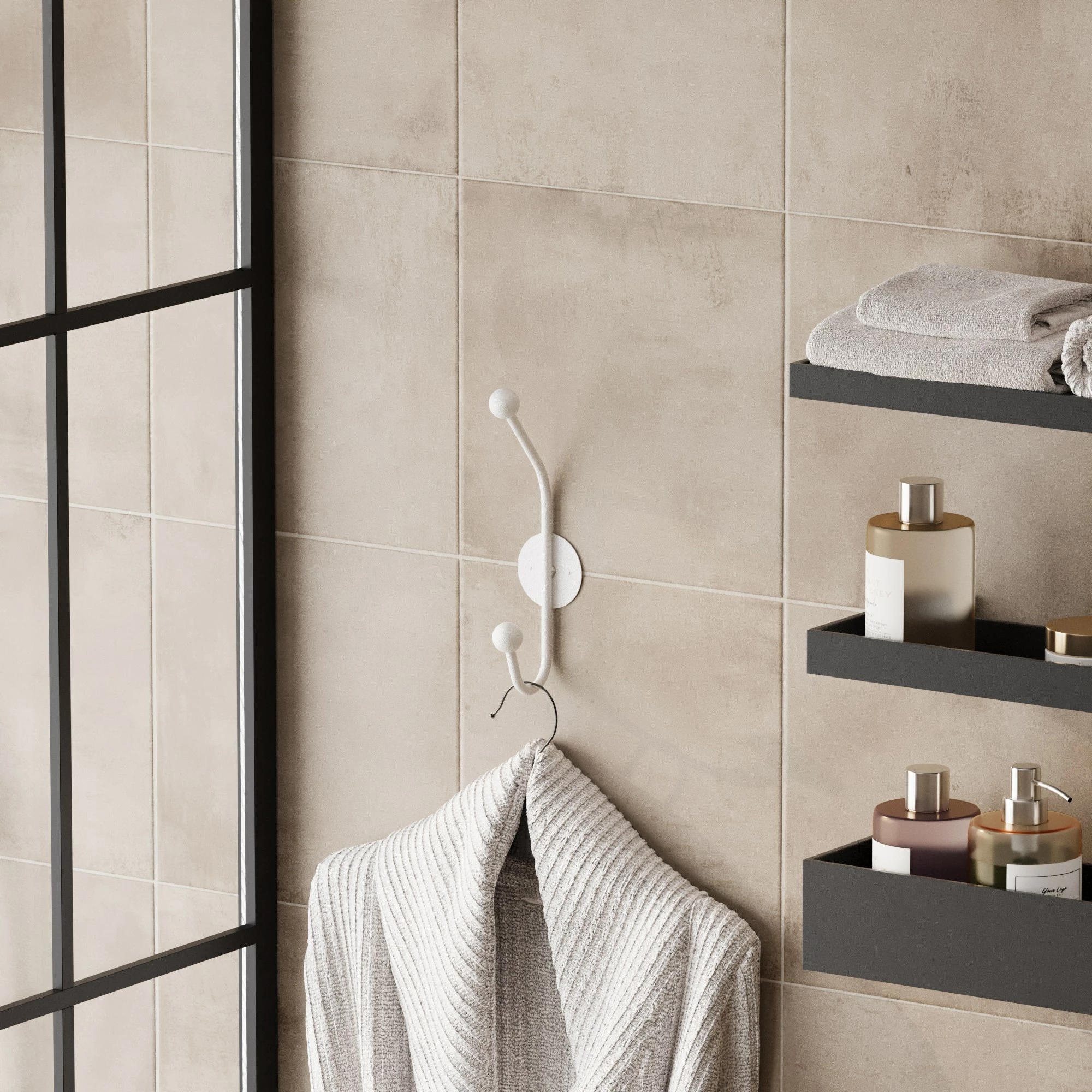 Varëse muri metalike Wallity, model Rhino-B, e bardhë