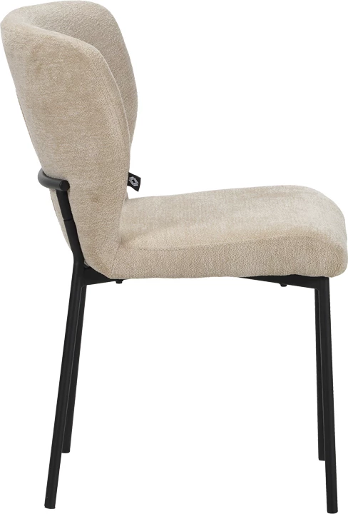 Karrige Mavier, set prej 2 copë, stof gri-bezhë, këmbë metalike të zeza, 48x61.5x82cm