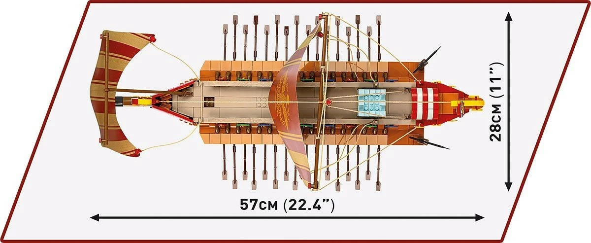 Set blloqe Cobi Klocki Imperium Romanum Warship, 1810 blloqe, me 3 figurina