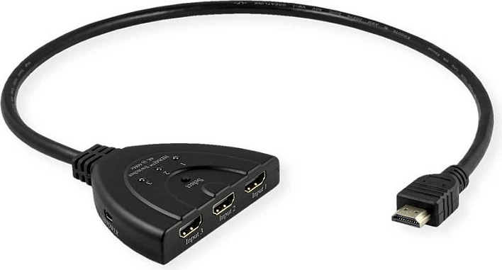 Switch HDMI VALUE 14.99.3567, 3x hyrje 1x dalje, 4K@60Hz, 0.5 m, i zi