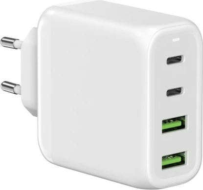 Karikues ALLNET GaN Pro 68W, 2x USB-C, 2x USB-A, EU plug, i bardhë