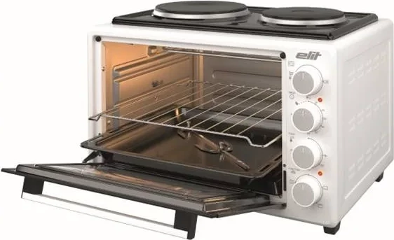 Mini furrë me dy plita, Elit OPTIDUO 35WH, 35 L, 1400 W, me shkop rrotullues dhe dritë, e bardhë 7