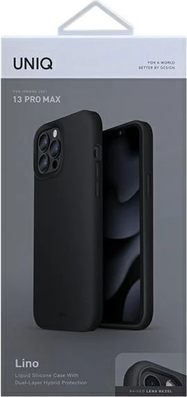Mbështjellës UNIQ Lino për iPhone 13 Pro Max, i zi