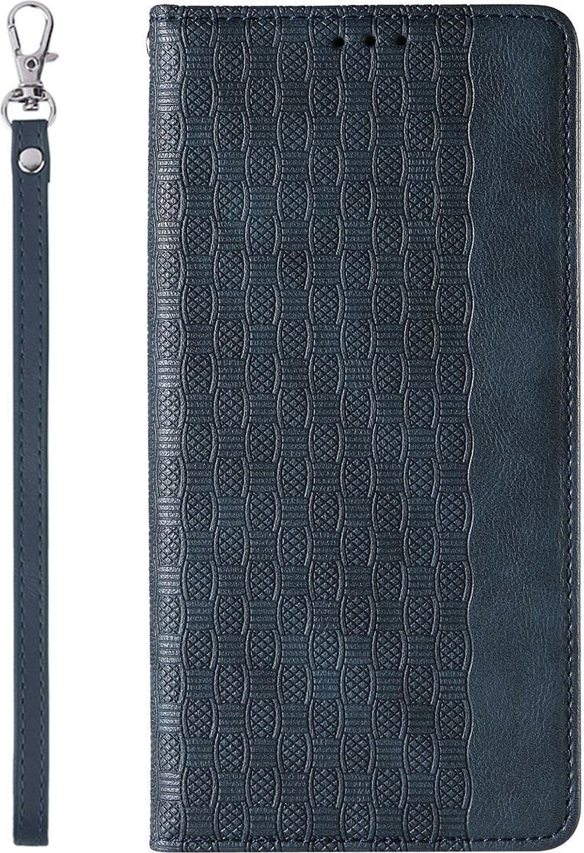 Mbështjellës Hurtel Magnet Strap Case për iPhone 14 Pro, me portofol, qëndrim dhe rrip dore, Kaltër