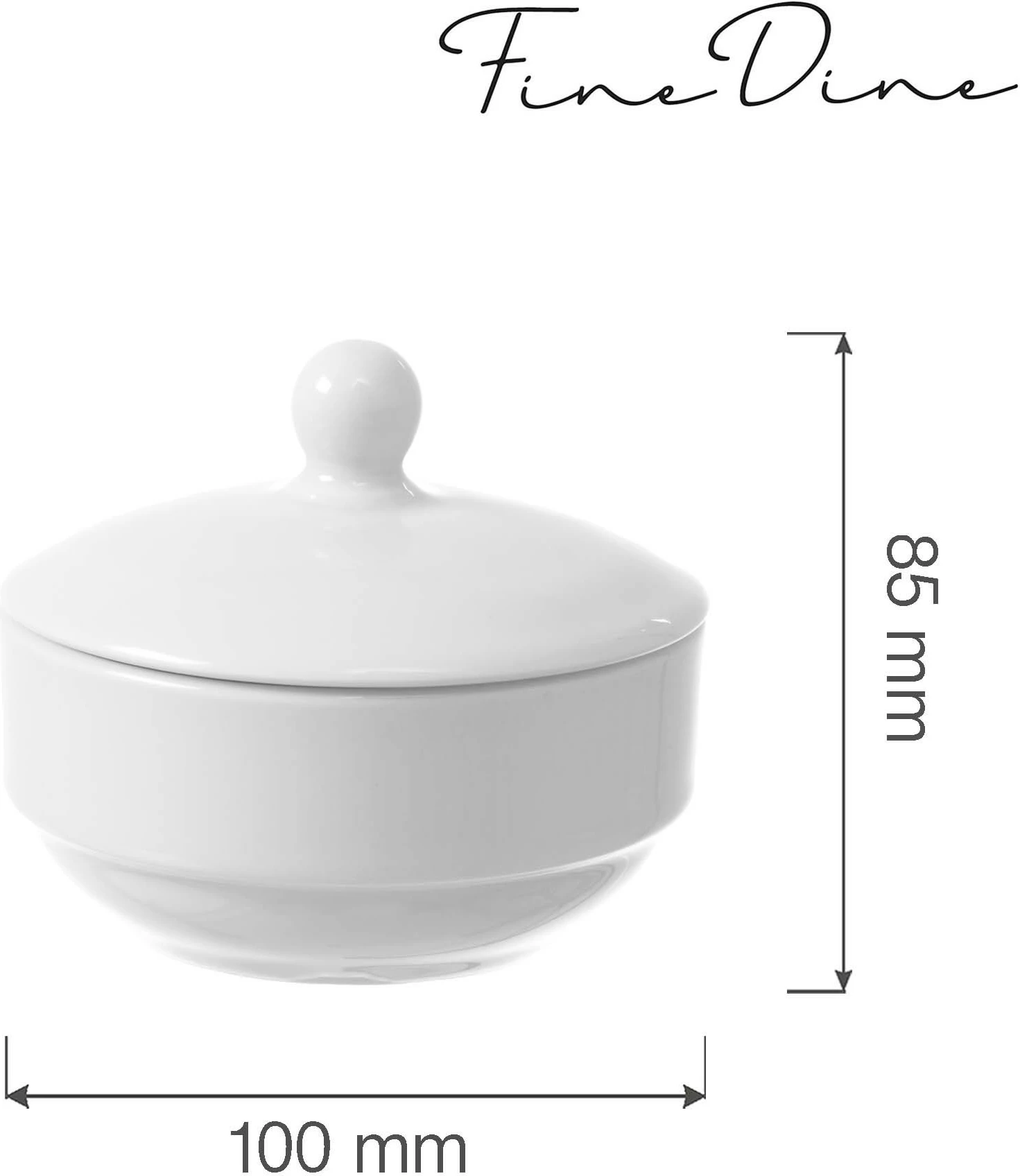 Sheqerore Fine Dine Bianco 100x(H)85mm, e bardhë, set 6 copë