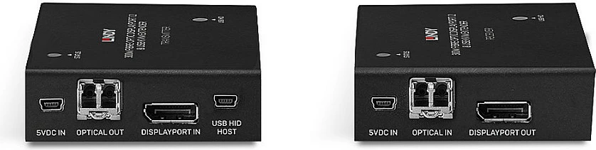 Zgjatues KVM me fibër optike LINDY, DisplayPort 1.2, 300 m, 4K 60Hz, Transmitter & Receiver, e zezë