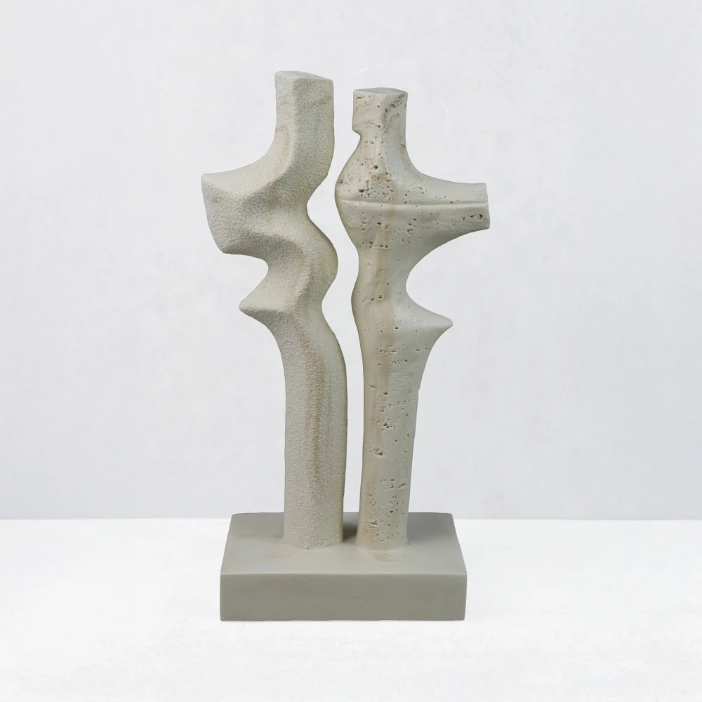 Dekor DUET I, rrëshirë, ngjyrë bezhë, 16x9x31.5cm